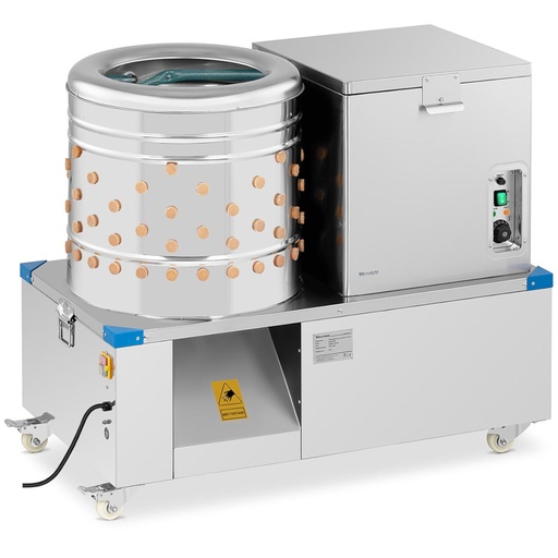 Plucking machine scaler for poultry chickens turkeys 2-in-1 drum diameter 50 cm 55 l 1.5 kW.