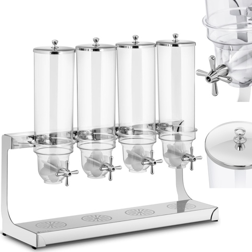 Dispenser for loose products cereal muesli nuts coffee 4 x 3.5 l