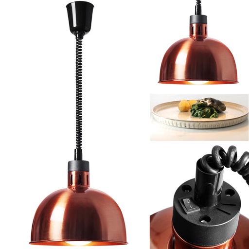 Infrasarkanā infrasarkanā pārtikas sildīšanas lampa vara kulons dia. 29 cm 250 W