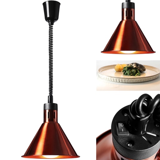Infrasarkanā infrasarkanā pārtikas sildīšanas lampa vara kulons 27 cm diametrs 250 W 250 W