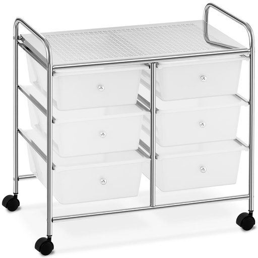 Bathroom cosmetic organizer cart with 6 drawers up to 38 kg 63 x 37.5 x 63 cm