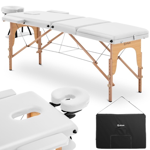 Massage table wooden portable folding massage bed Marseille White up to 227 kg white