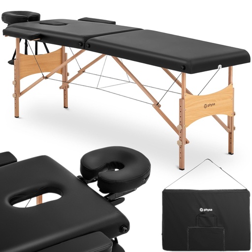 Massage table wooden portable folding massage bed Toulouse Black up to 227 kg black
