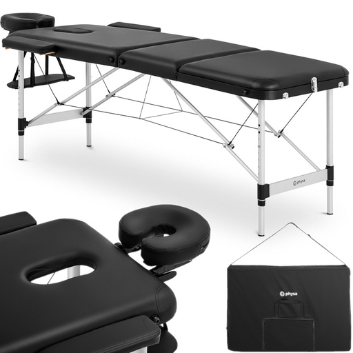 Bordeux Black portable folding massage bed table up to 180 kg black