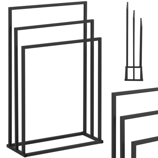 Stovinti 3 rankšluosčių laikikliai STAL 55 x 21,5 x 84 cm tamsiai pilka