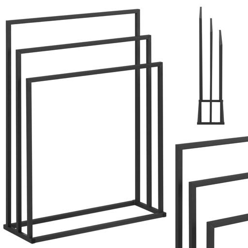 Stand for 3 towels freestanding floor STAL 65 x 21.5 x 84 cm dark grey