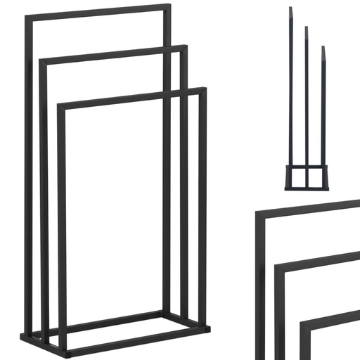 Stovinti 3 rankšluosčių laikikliai STAL 45 x 21,5 x 84 cm tamsiai pilka
