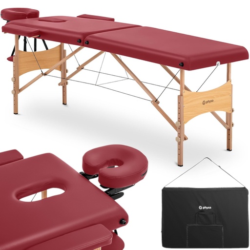 Massage table wooden portable folding massage bed Toulouse Red up to 227 kg red