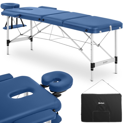 Bordeaux Blue portable folding massage bed table up to 180 kg blue