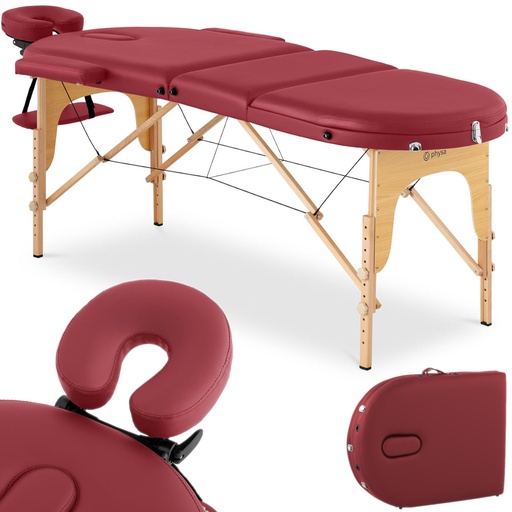 Portable massage bed table foldable with wooden frame Colmar Red up to 227 kg red