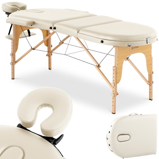 Portable massage bed table foldable with wooden frame Colmar Beige up to 227 kg beige