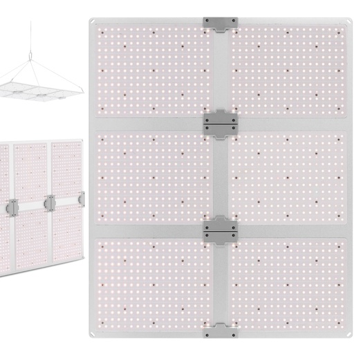 Viso spektro augalų augimo lempa 72 x 60 cm 1404 LED 600 W sidabrinė