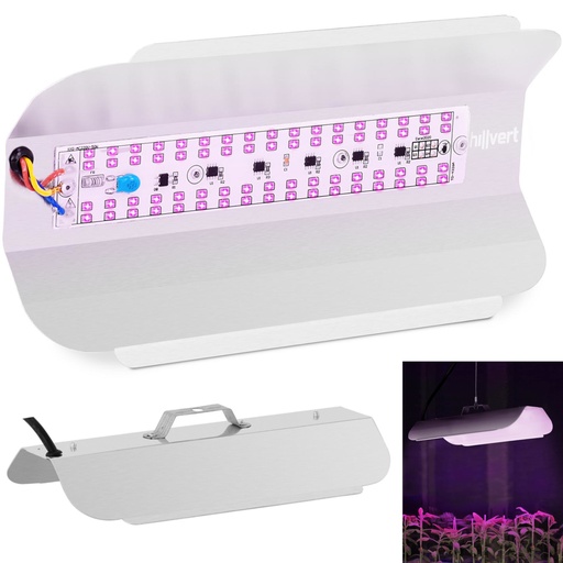 Viso spektro augalų augimo lempa 25 x 12 cm 136 LED 50 W sidabrinė