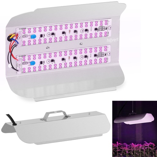 Viso spektro augalų augimo lempa 25 x 17 cm 136 LED 100 W sidabrinė