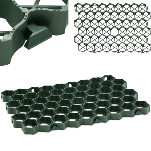 Parking lawn grid modular 60 x 40 x 3 cm 5 pcs. green