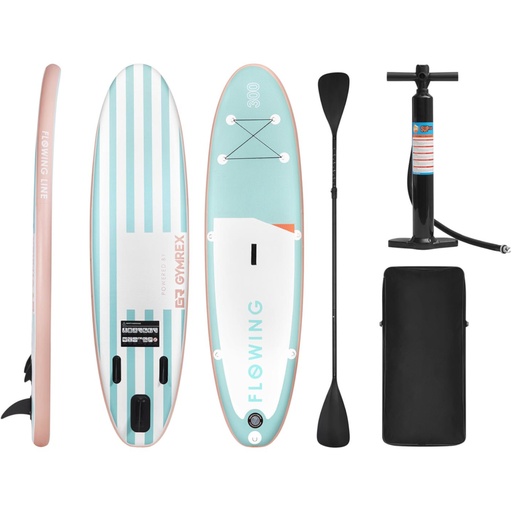 SUP inflatable swimming board with paddle accessories 100 kg mint