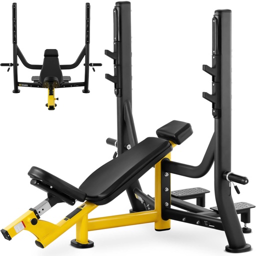 Head up barbell oblique training bench for bench press black and yellow