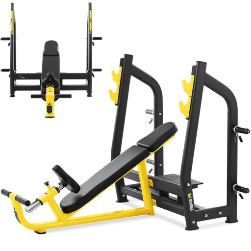 Head up barbell oblique training bench for bench press black and yellow