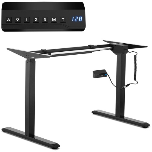 Rašomojo stalo rėmas su elektriniu aukščio reguliavimu 73-123 cm iki 80 kg BLACK