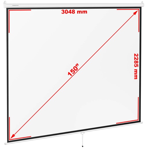 Projektoriaus ekranas pusiau automatinis sieninis lubinis matinis baltas 150'' 312,8x239 cm 4:3