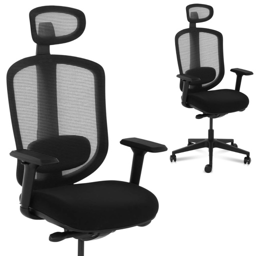 Ergonomiška biuro kėdė su tinkliniu atlošu ir galvos atlošu ne daugiau kaip 150 kg