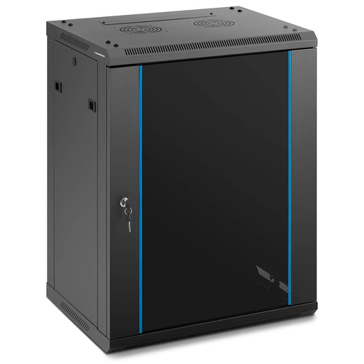 19'' 15U IP20 piekaramais serveru skapis līdz 60 kg 60x45x87 cm BLACK