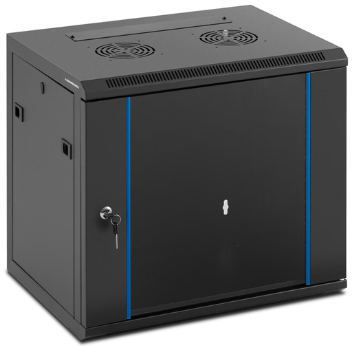 RACK 19'' 9U IP20 tīkla serveru skapis līdz 60 kg 54x39x49 cm BLACK