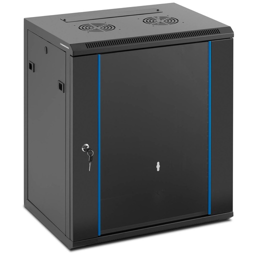 RACK 19'' 12U IP20 tīkla serveru skapis līdz 60 kg 54x39x62 cm BLACK