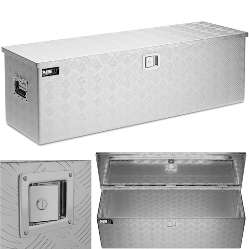 Aliuminio transportavimo įrankių dėžė rakinama 150 l 124 x 38,5 x 38,5 cm