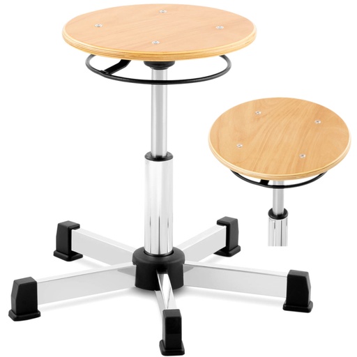 CHROM saplākšņa darbagalda taburete līdz 120 kg 350-485 mm