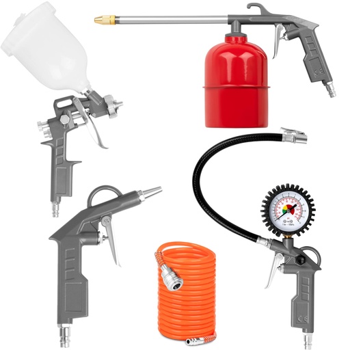 Pneumatic tools spray gun tire pump spiral hose KIT 5 pcs.