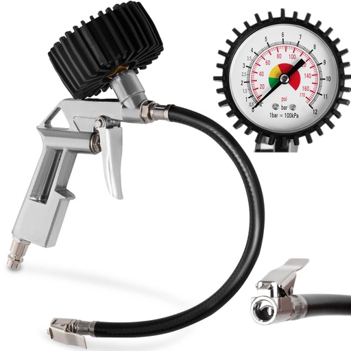 Wheel inflation gun with 4-6 bar pressure gauge