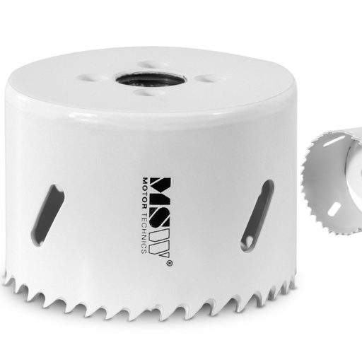 Bimetalinis skylių pjovimo antgalis metalui medienai plastikui 64 mm skersmens.