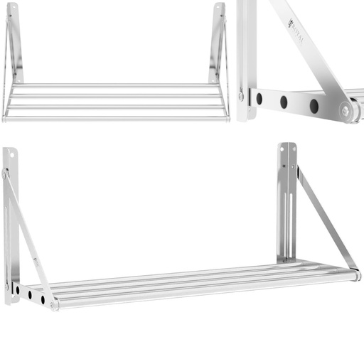 Nerūdijančio plieno sulankstoma sieninė lentyna iki 40 kg 80 x 30 cm