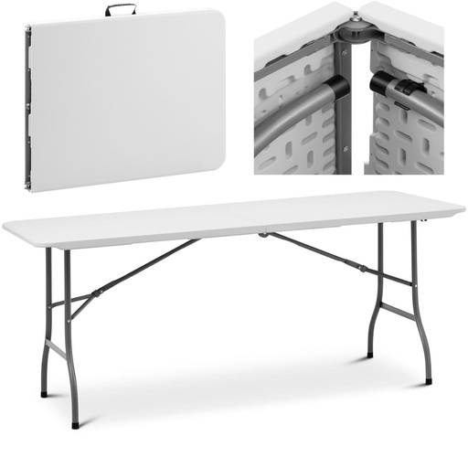 Baltas sulankstomas sodo maitinimo stalas iki 150 kg 180 x 75 x 74 cm