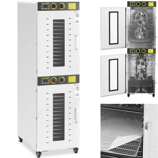 Pramoninė maisto žolelių ir vaisių džiovykla 2 kameros 32 grotelės 40-90 C 3150 W