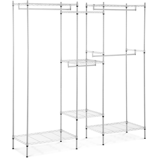 Persirengimo kabinų spintos vielinis stovas 7 lentynos 4 strypai 189 x 45 x 196 cm iki 210 kg