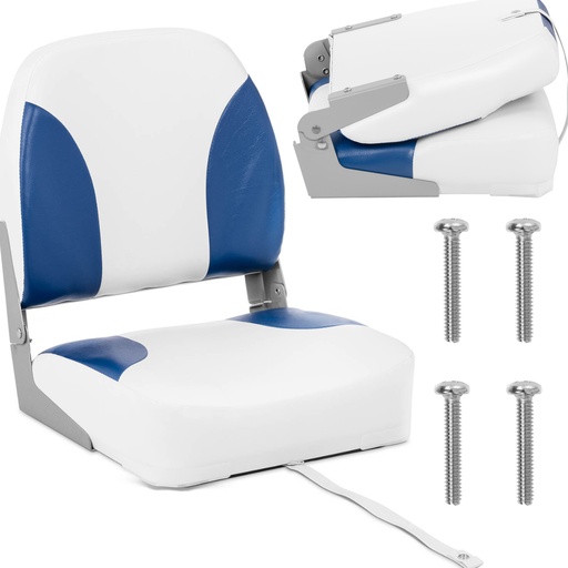 Powerboat folding seat seat 38 x 42 x 51 cm white and blue