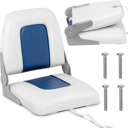 Powerboat folding seat seat 38 x 42 x 46 cm white and blue