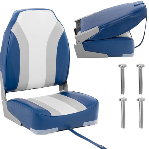 Powerboat folding seat seat 36 x 43 x 60 cm white-gray-blue
