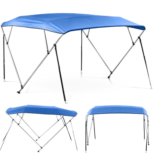Bimini stogelis valčiai 4 arkos 236 x 194 x 146 cm kobalto mėlyna