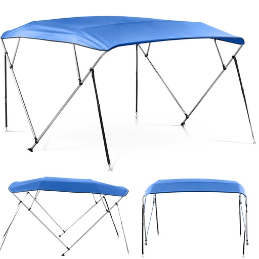 Bimini stogelis valčiai 4 arkos 236 x 215 x 146 cm kobalto mėlyna