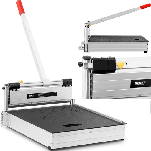 Guillotine machine for cutting laminated panels at an angle 490 mm wide 16 mm thick