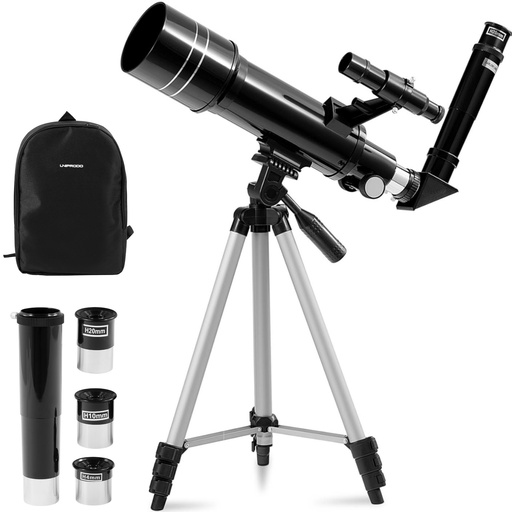 Astronominis refraktorinis teleskopas žvaigždėms stebėti 400 mm skersmuo 70 mm