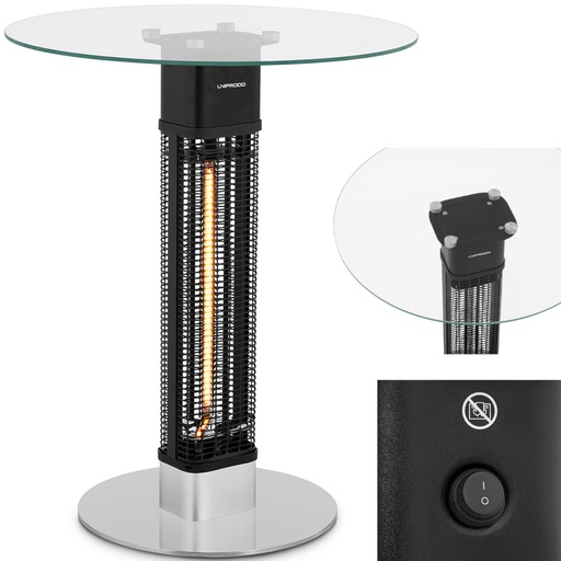 Terasos stalas su infraraudonųjų spindulių šildytuvo lempa 230 V 1500 W