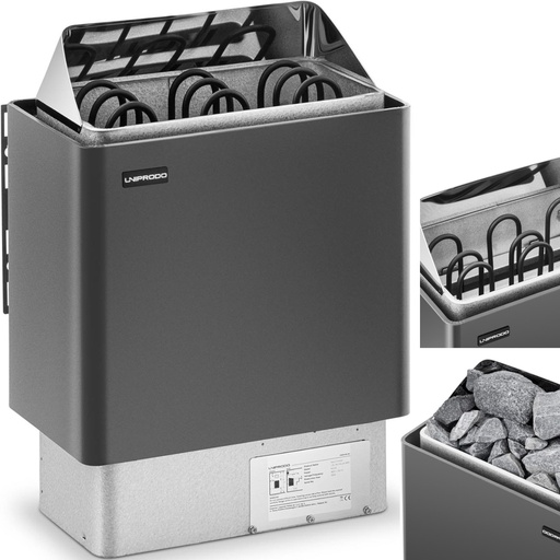 Elektrinė pirties krosnelė 3-6 m3 iki 110C 400 V 4,5 kW juoda/sidabrinė