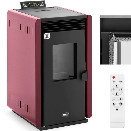Free standing pellet stove with remote control 50-150 m3 6000 W.