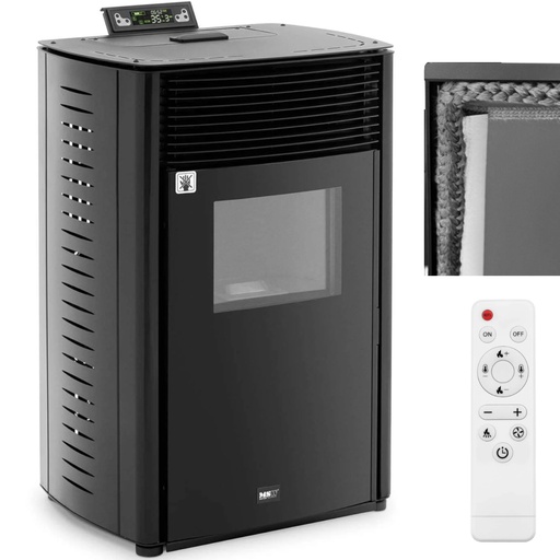 Laisvai pastatoma granulinė viryklė su nuotolinio valdymo pulteliu 50-325 m3 13000 W
