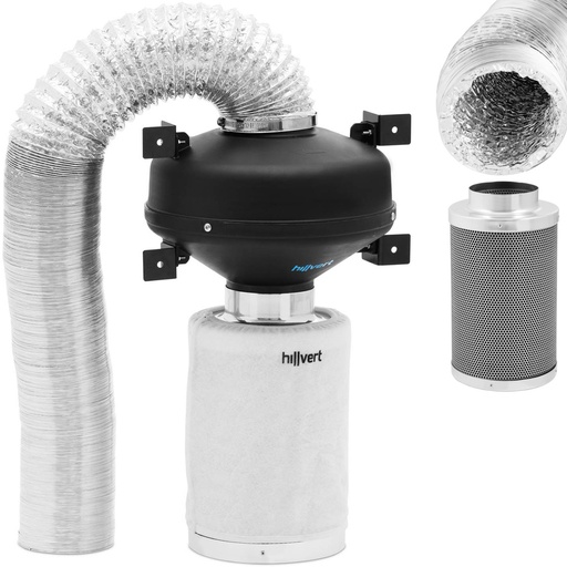 Ventilācijas komplekts ventilators ogles filtrs 30 cm ventilācijas caurule Ø 100 mm 10 m