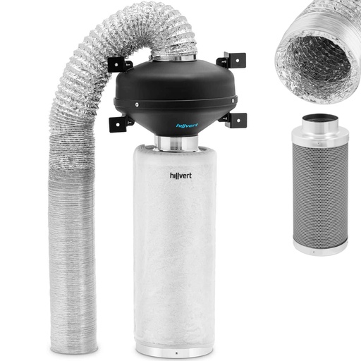 Ventilācijas komplekts ventilators ogles filtrs 50 cm ventilācijas caurule Ø 102 mm 10 m
